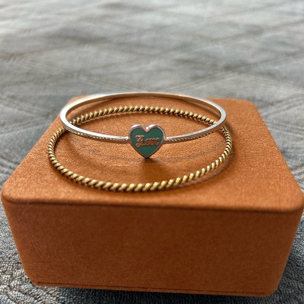 Juicy Couture Gold and Silver Heart Bracelet Set